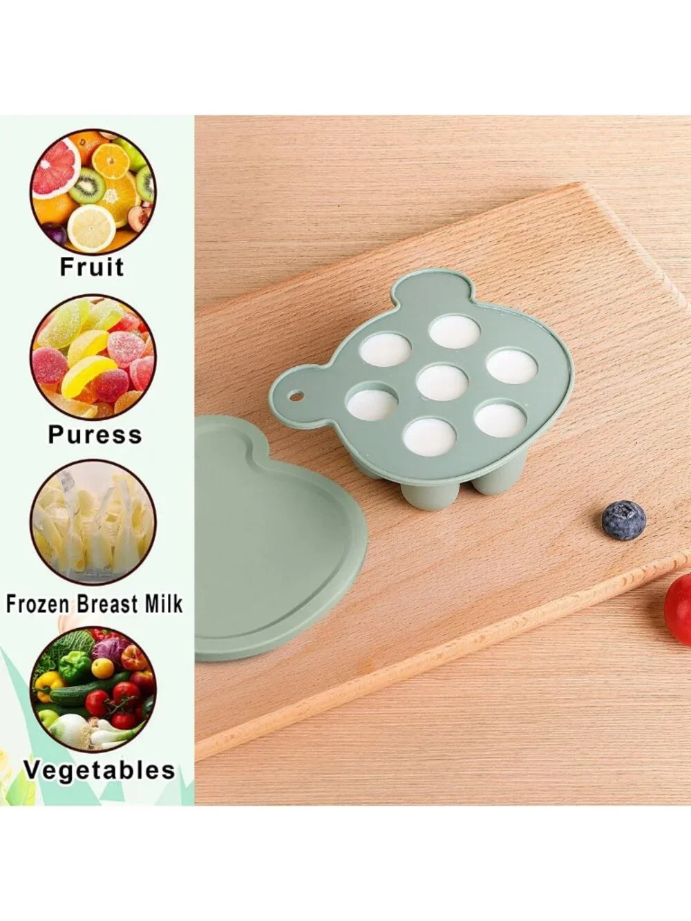 3-in-1 Baby Food Feeder Set - Silicone Popsicle Mold & Teething Toy, BPA Free, 3